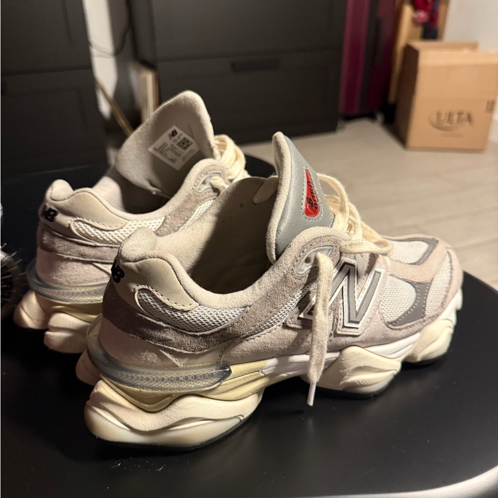 New Balance Off-White and Light Gray Sneakers